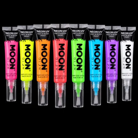 Pack 8 Maquillages Fluo avec Applicateur Pinceaux